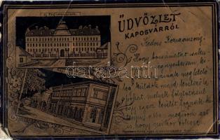 1899 Kaposvár, Régi és új gimnázium, Hagelmann Károly könyv és papirkereskedése, Hagelmann Károly kiadása (b)
