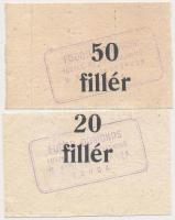 Torda 1915. 20f + 50f "Fodor Domokos fűszer- és borkereskedés" (2x) T:II-