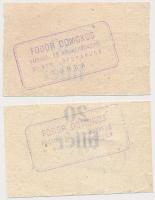 Torda 1915. 20f + 50f "Fodor Domokos fűszer- és borkereskedés" (2x) T:II-