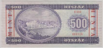 1980. 500Ft "MINTA" perforációval és felülnyomással "E 000 000828" sorozatszámma...