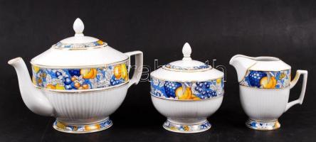 Hollóházi Apollo porcelán 6 személyes teás készlet, teljes, hibátlan, jelzett