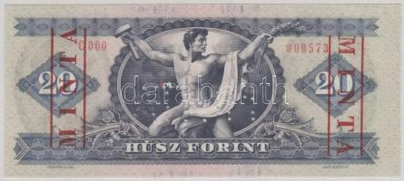 1980. 20Ft "MINTA" perforációval és felülnyomással "C 000 000573" sorozatszámmal...