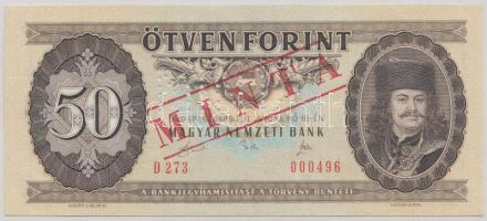 1989. 20Ft "MINTA" perforációval és felülnyomással "D 273 000496" sorozatszámmal, vízszintes gyári papírránccal T:I Adamo F25M