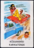 Közlekedési karikatúrák - 18 db MODERN, használatlan humoros grafikai motívumlap, saját papírtokjába...