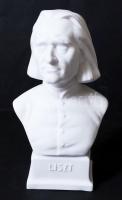 Herendi Liszt mellszobor, fehér mázas, jelzett, hibátlan, m:22,5 cm