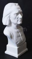 Herendi Liszt mellszobor, fehér mázas, jelzett, hibátlan, m:22,5 cm