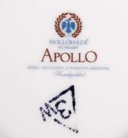 Hollóházi Apollo porcelán kézzel aranyozott 6 személyes mokkás készlet, teljes, hibátlan, jelzett