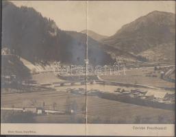 Fenyőháza, panoramacard; Klein Simon kiadása (hajtásnál szakadt / bent til broken)