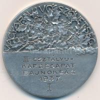 1937. "Magyar Vívó Szövetség - III. osztályú kardcsapat bajnokság I." Ag díjérem (21.45g/35mm) szign.: S.G.A T:1-