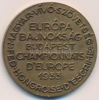 1912. "Magyar Vívó Szövetség - Európa Bajnokság Budapest 1933" Br részvételi érem (35mm) T:2