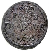 1695KB Duarius Ag "I. Lipót" Körmöcbánya (0.59g) T:2- Hungary 1695KB Duarius Ag "Leopold I" Kremnitz (0.59g) C:VF Huszár 1499., Unger II.: 1104.a