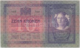 1904. 10K felülbélyegzés nélkül T:III tűlyukak 
Adamo K10