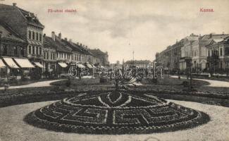 Kassa, Kosice; Fő utca, Holzer Simon üzlete, László Béla kidása / street, shop (EK)