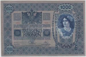 1902. 1000K mindkét oldal német, "Deutschösterreich" felülbélyegzéssel T:I kis sarokkopás
...