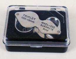 Triplet 10x-18mm, 20x-12mm-es nagyító eredeti dobozában