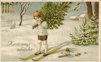 Christmas, skiing girl (fa)