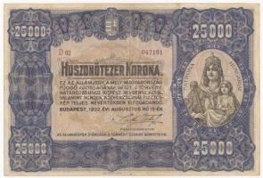 1922. 25.000K barna sorozat- és sorszámmal T:III Adamo K43var.