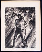 Ruzicskay György (1896-1993): Ölelkezés. Litográfia, jelzett, 18x25 cm