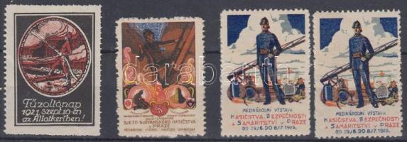 4 db magyar és külföldi tűzoltósággal kapcsolatos levélzáró