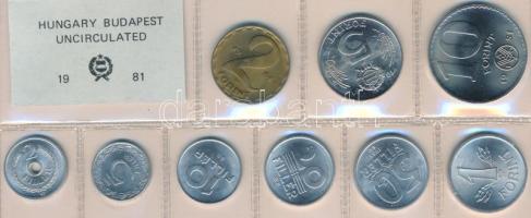 1981. 2f-10Ft 9db klf érmés forgalmi sor fóliatokban T:1