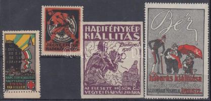 4 klf hadi kiállítás levélzáró (harctéri, hadifénykép stb.)