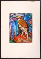 Gaál Endre (1904-?): Kondorkeselyű. Olaj, vászon-karton, jelzett, 25×20 cm