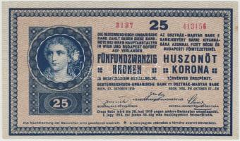 1918. 25K "3137" 3mm hullámos hátlapon "Kiskunhalas R.T. Város Főpénztára" bélyegzővel T:II- Adamo K22/3B