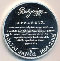 2002. 3000Ft Ag "Bolyai János" T:PP