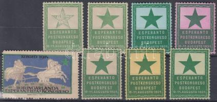1914-1931 Eszperantó kongresszus 8 db levélzáró