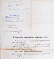 1889 Gyula, Végelbocsátó levél a honvédség kötelékéből népfölkelési kötelezettség meghagyásával