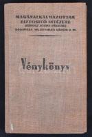 1935 Magánalkalmazottak Biztosító Intézete (Ferencz József Pénztár) által kibocsátott vénykönyv