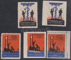 1934 Szegedi Szabadtéri Játékok 5 klf levélzáró vágottakkal