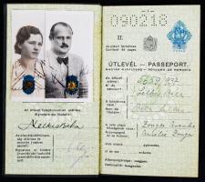 1937 Bp., Magyar Királyság által kiadott házaspár számára szóló útlevél Oroszország kivételével Európa minden országába / passport