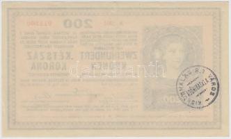 1918. 200K "2004" 3,5mm sima hátlapon "Kiskunhalas R.T. Város Adóhivatala" T:II-...