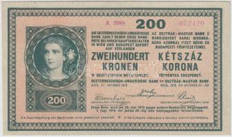 1918. 200K "2088" 3,5mm vonalas hátlapon "Kiskunhalas R.T. Város Főpénztára" bélyegzéssel T:II- Adamo K31/7Be