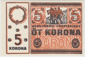 Arad 1919. 5K "Aradvárosi Pénztárjegy" T:I Adamo ARA-14.1