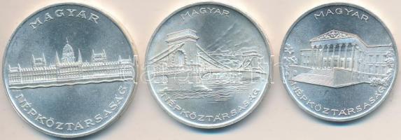 1956. 10Ft + 20Ft + 25Ft Ag "10 éves a Forint" sor T:2 Adamo EM4,5,6