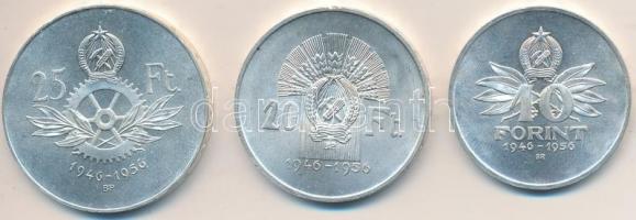 1956. 10Ft + 20Ft + 25Ft Ag "10 éves a Forint" sor T:2
Adamo EM4,5,6