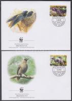 WWF: Birds set on 4 FDC WWF: Madarak sor 4 db FDC-n