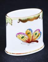 Viktória-mintás kézzel festett jelzett Herendi porcelán fogpiszkálótartó, hibátlan / Hand painted He...