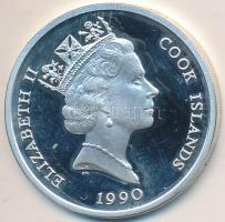 Cook-szigetek 1990. 10$ Ag "500 éve fedezték fel Amerikát" T:PP Cook Islands 1990. 10 Dollars Ag "500 years of America" C:PP