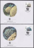 WWF: Corals set on 4 FDC, WWF: Korallok sor 4 db FDC-n