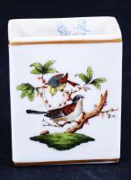 Herendi Rothschild gyufatartó, kézzel festett, jelzett (koronás), hibátlan, m:5,5 cm