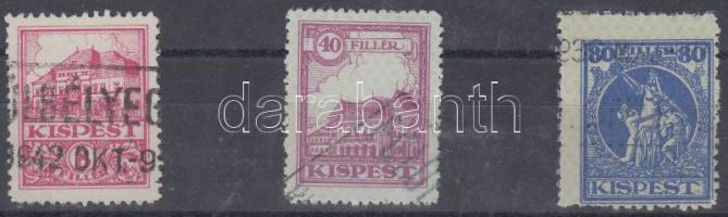 3 db Kispest városi illetékbélyeg (11.500)