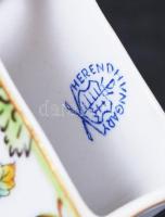 Herendi Viktória mintás gyufatartó, kézzel festett, jelzett, hibátlan, m:6,5 cm