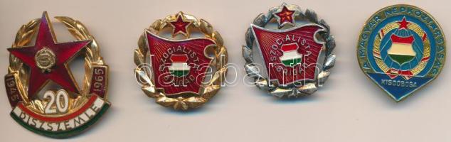~1970. "Szocialista Brigád" két fokozata egy miniatűrrel + "A Magyar Népköztársaság Kisdobosa" jelvény + 1965. "20. Díszszemle" zománcozott kitüntetés T:1-,2
