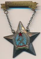 ~1950. "Sztahanovista" zománcozott kitüntetés T:2