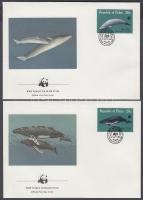 WWF: Whales set on 4 FDC WWF: Bálnák sor 4 db FDC-n