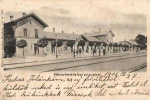 Balatonszentgyörgy, vasútállomás; Mérei Ignácz kiadása (Rb)