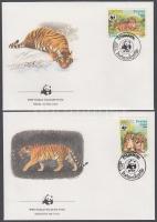 WWF: Tigrisek sor 4 db FDC-n WWF: Tigers set on 4 FDC